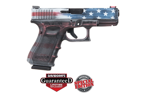 Glock 19 Gen 4 USA Battleworn Flag
